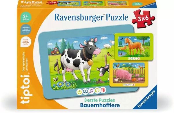 tiptoi® Kinderpuzzle Bauernhoftiere - 3 erste Puzzles